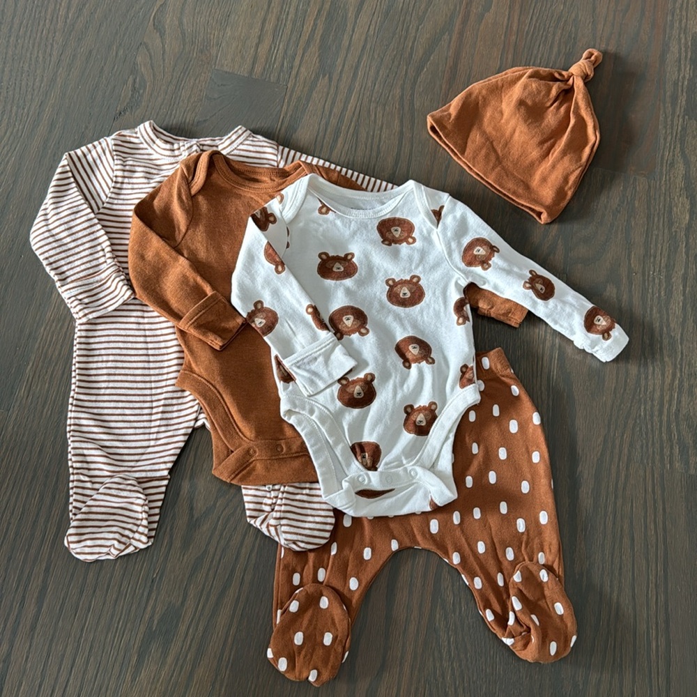 Old Navy Unisex 5-Piece Layette Set for Baby - 0-3M